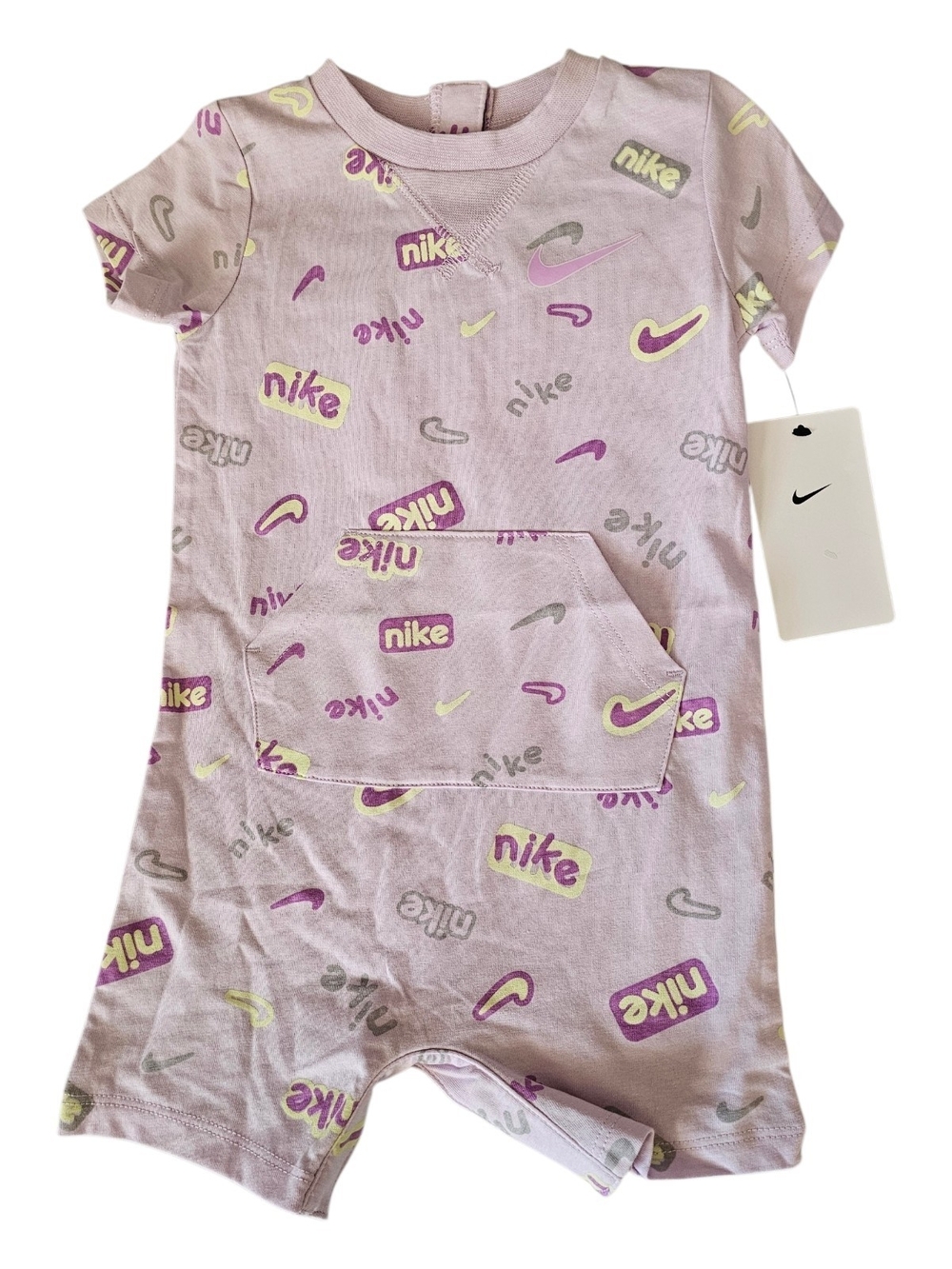 Nike Lilac Logo Print Kids One-Piece Romper